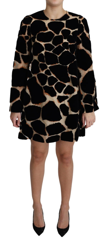 Dolce & Gabbana Chic Giraffe Print Shift Mini Dress Dolce & Gabbana