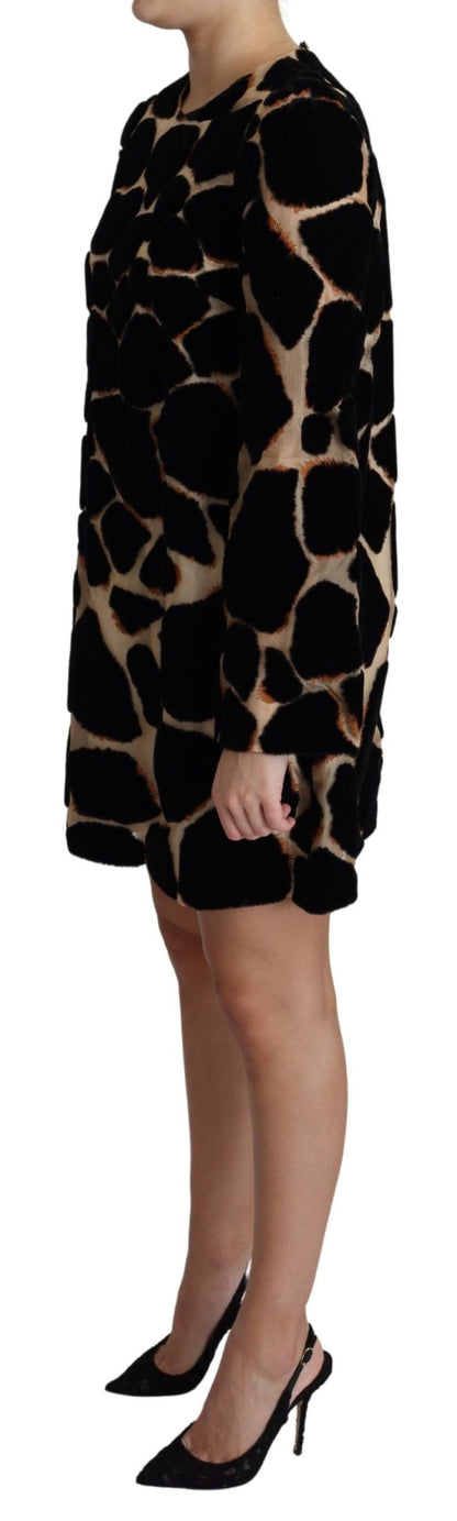 Dolce & Gabbana Chic Giraffe Print Shift Mini Dress Dolce & Gabbana