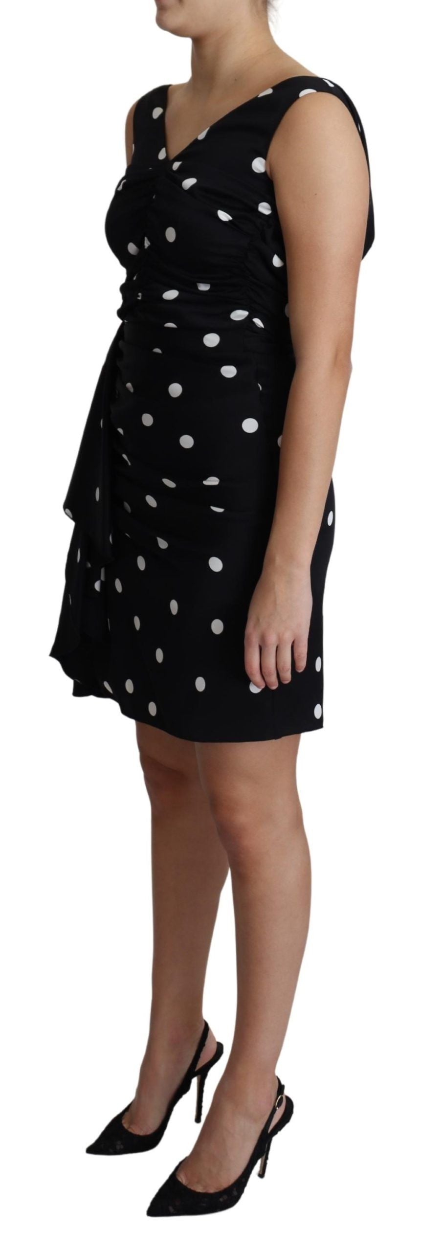 Dolce & Gabbana Elegant Polka Dot Silk Charmeuse Dress Dolce & Gabbana