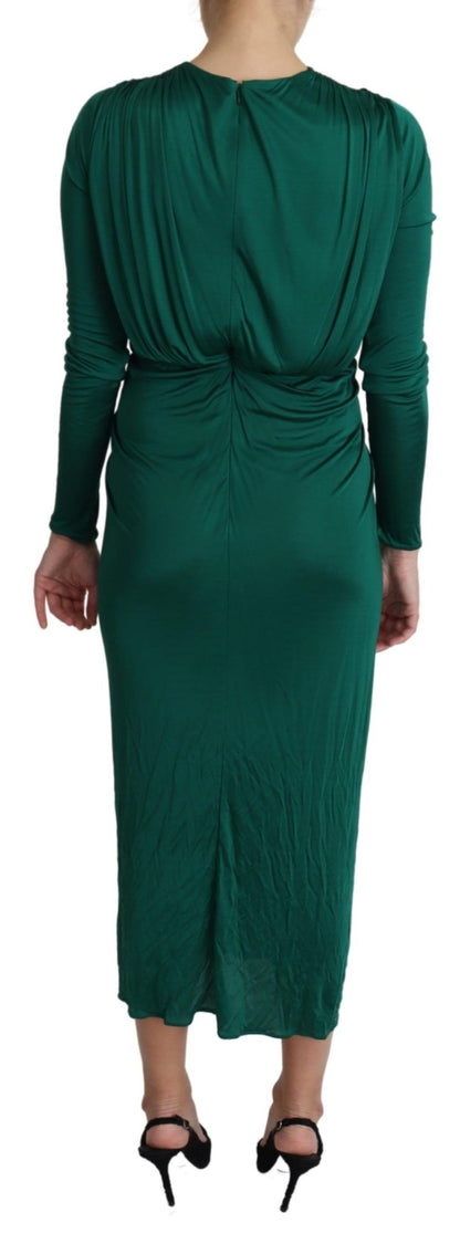 Dolce & Gabbana Emerald Elegance Bodycon Midi Dress Dolce & Gabbana