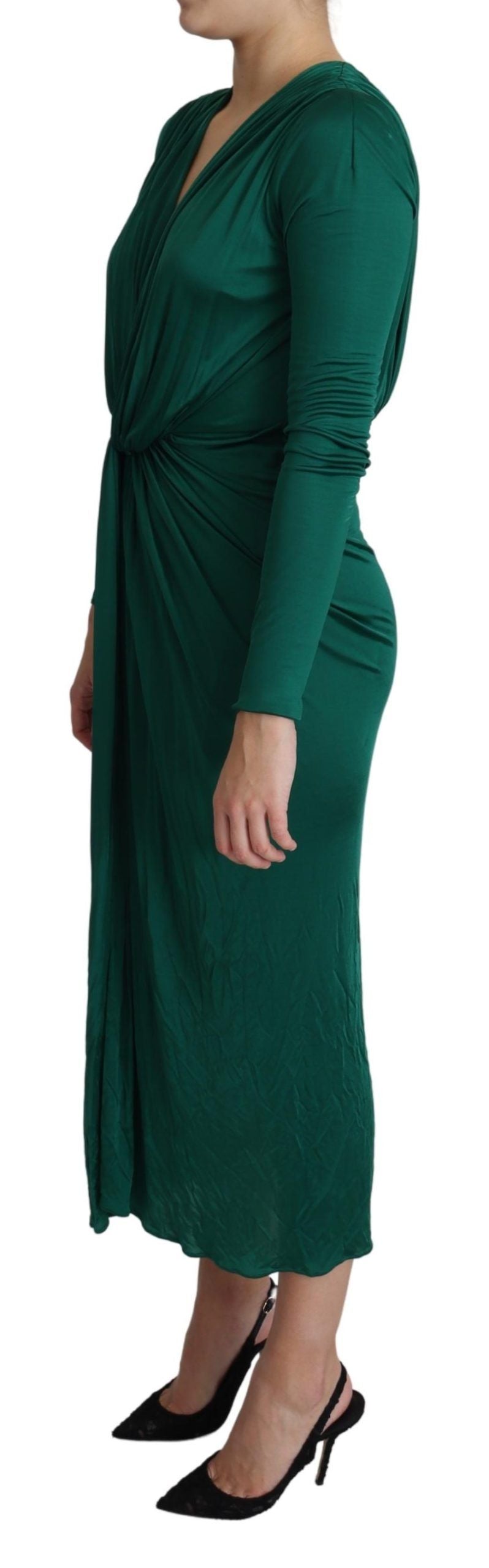 Dolce & Gabbana Emerald Elegance Bodycon Midi Dress Dolce & Gabbana