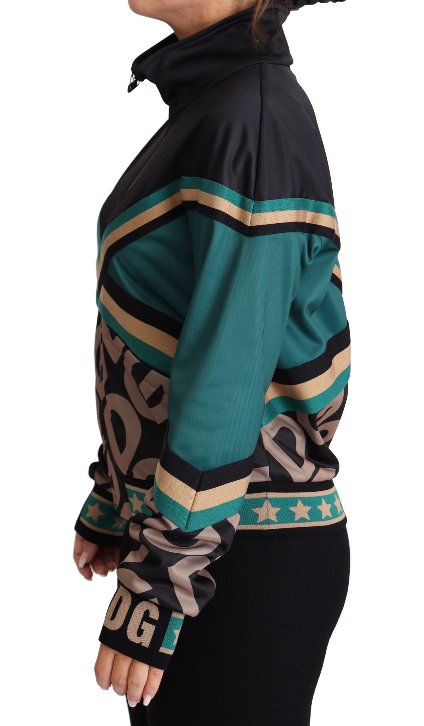 Dolce & Gabbana Chic Multicolor Track Jacket with Logo Mania Dolce & Gabbana