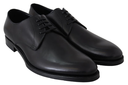 Dolce & Gabbana Elegant Black Leather Derby Dress Shoes Dolce & Gabbana