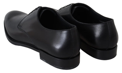 Dolce & Gabbana Elegant Black Leather Derby Dress Shoes Dolce & Gabbana