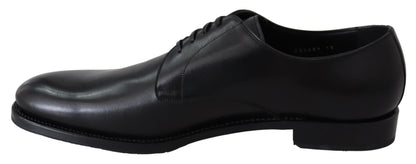 Dolce & Gabbana Elegant Black Leather Derby Dress Shoes Dolce & Gabbana