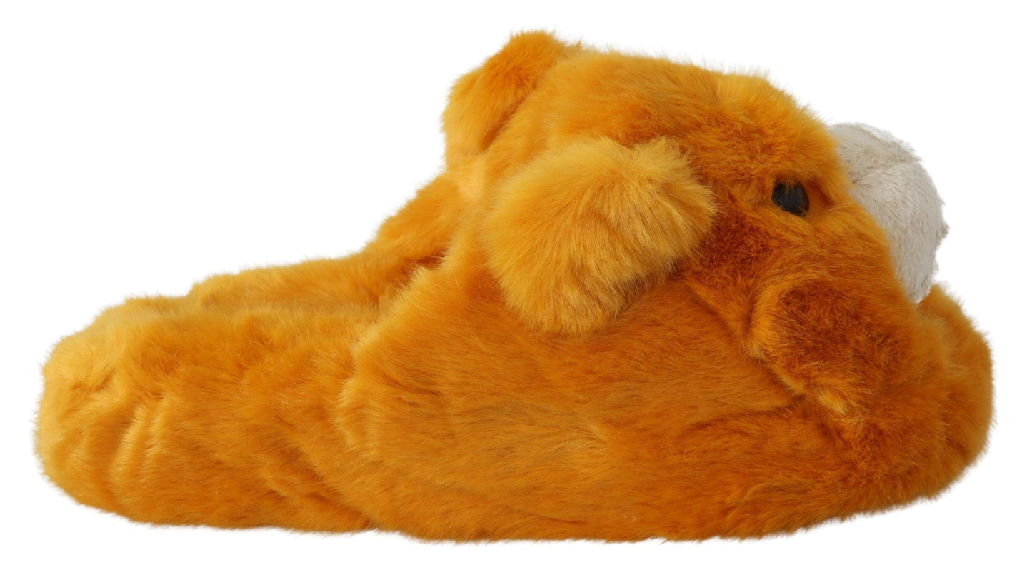 Dolce & Gabbana Sunshine Yellow Lion Slippers Dolce & Gabbana