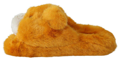 Dolce & Gabbana Sunshine Yellow Lion Slippers Dolce & Gabbana