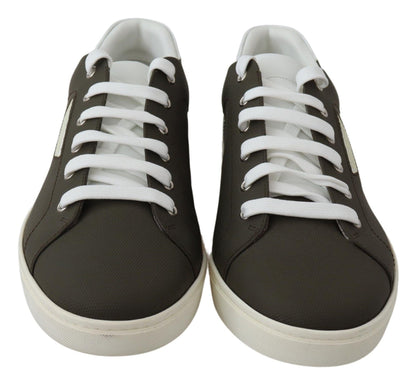 Dolce & Gabbana Sleek White Leather Low Top Sneakers Dolce & Gabbana