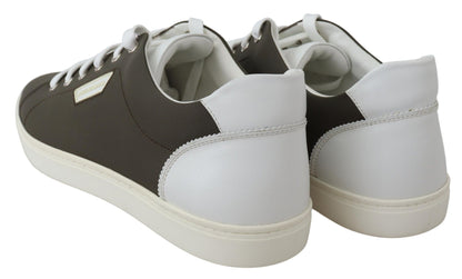 Dolce & Gabbana Sleek White Leather Low Top Sneakers Dolce & Gabbana