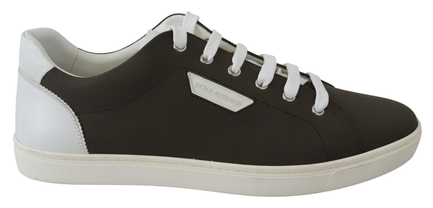 Dolce & Gabbana Sleek White Leather Low Top Sneakers Dolce & Gabbana