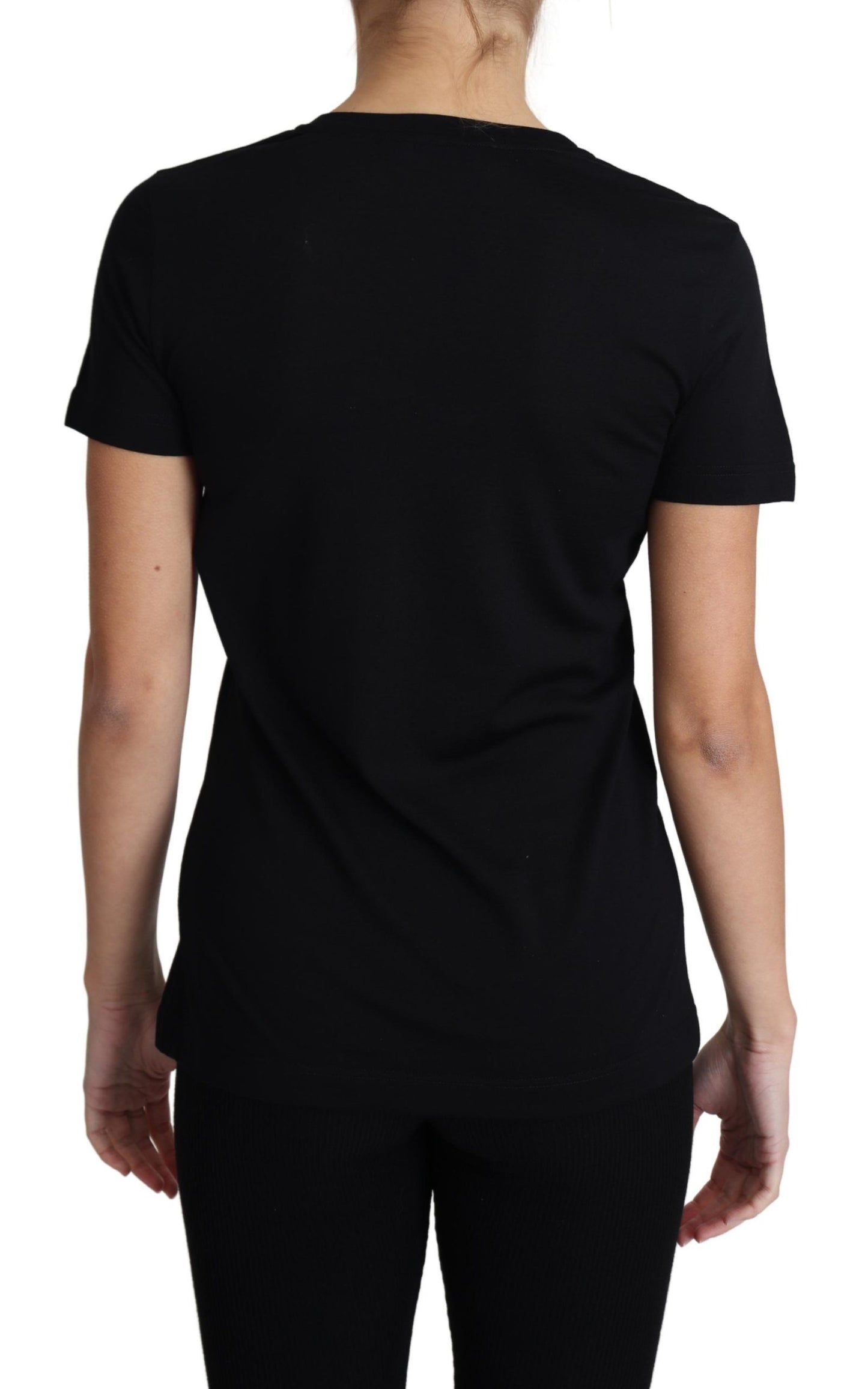 Dolce & Gabbana Elegant Black Wool Round Neck T-Shirt Dolce & Gabbana