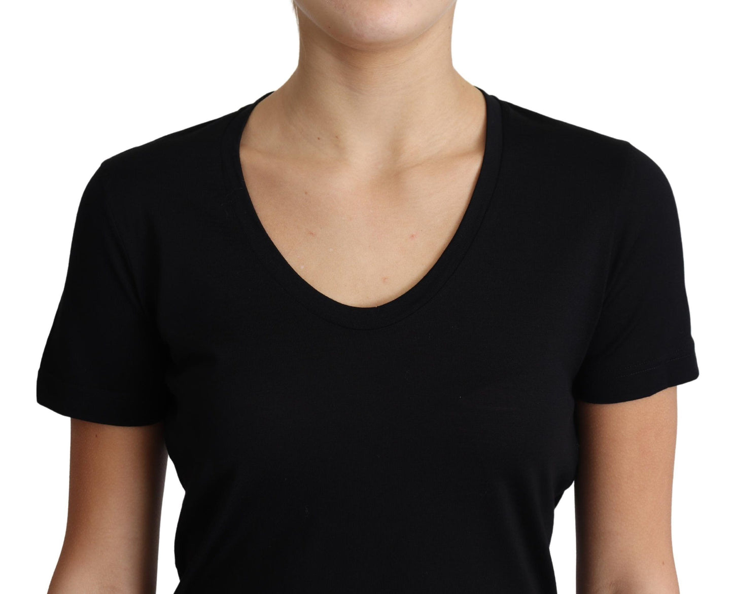 Dolce & Gabbana Elegant Black Wool Round Neck T-Shirt Dolce & Gabbana