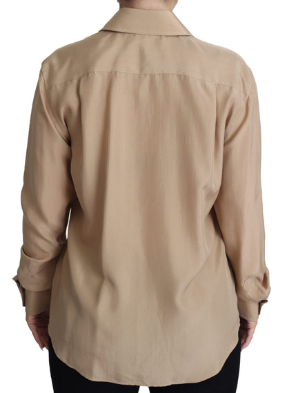 Dolce & Gabbana Elegant Beige Silk Shirt Dolce & Gabbana