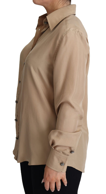 Dolce & Gabbana Elegant Beige Silk Shirt Dolce & Gabbana