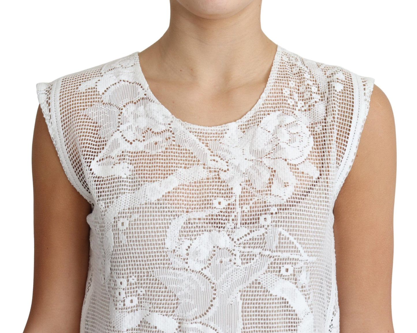 Dolce & Gabbana Chic Lace Floral Sleeveless Top Dolce & Gabbana