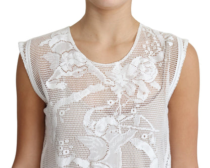 Dolce & Gabbana Chic Lace Floral Sleeveless Top Dolce & Gabbana