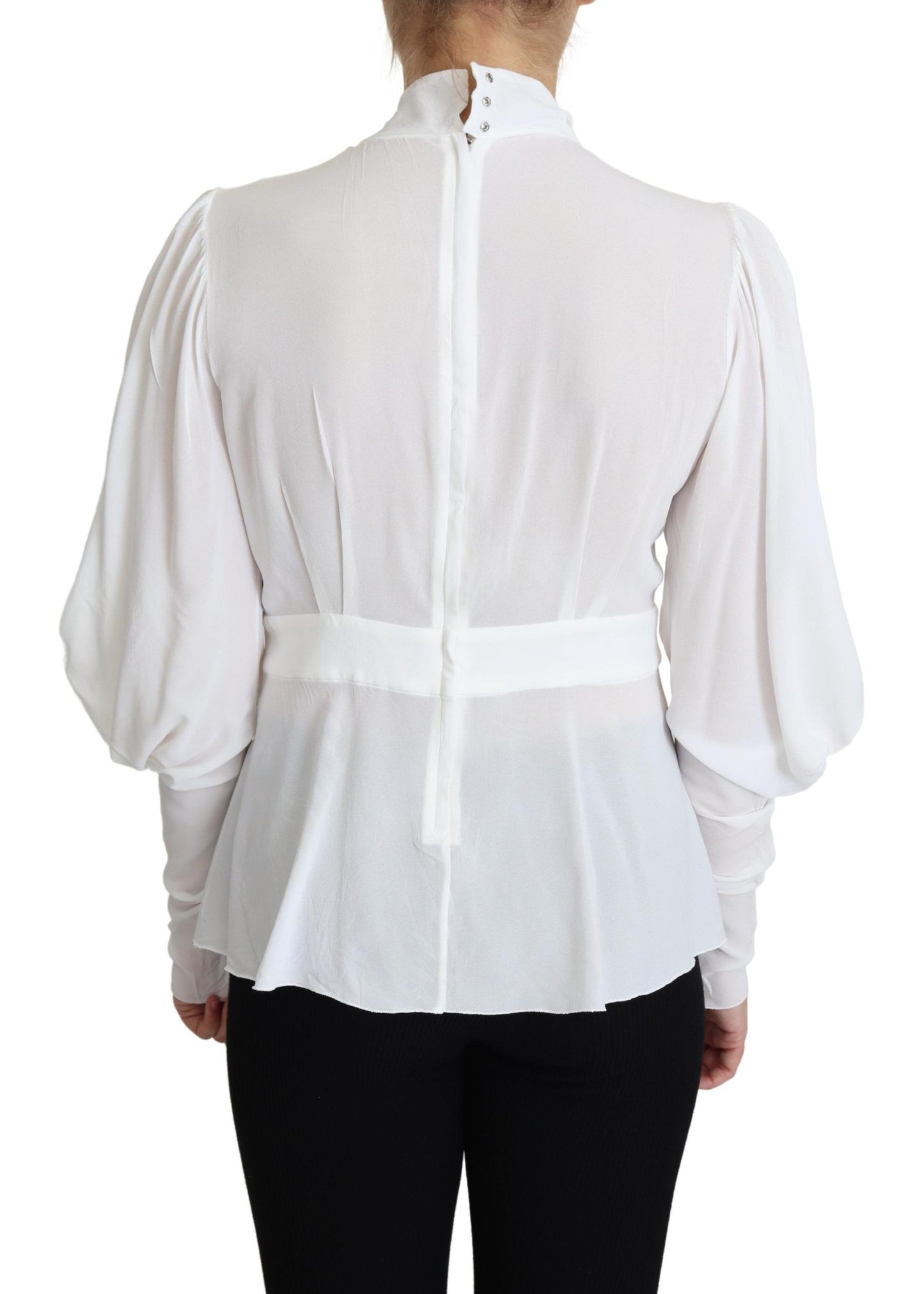 Dolce & Gabbana Elegant Snow-White Viscose Blouse Dolce & Gabbana