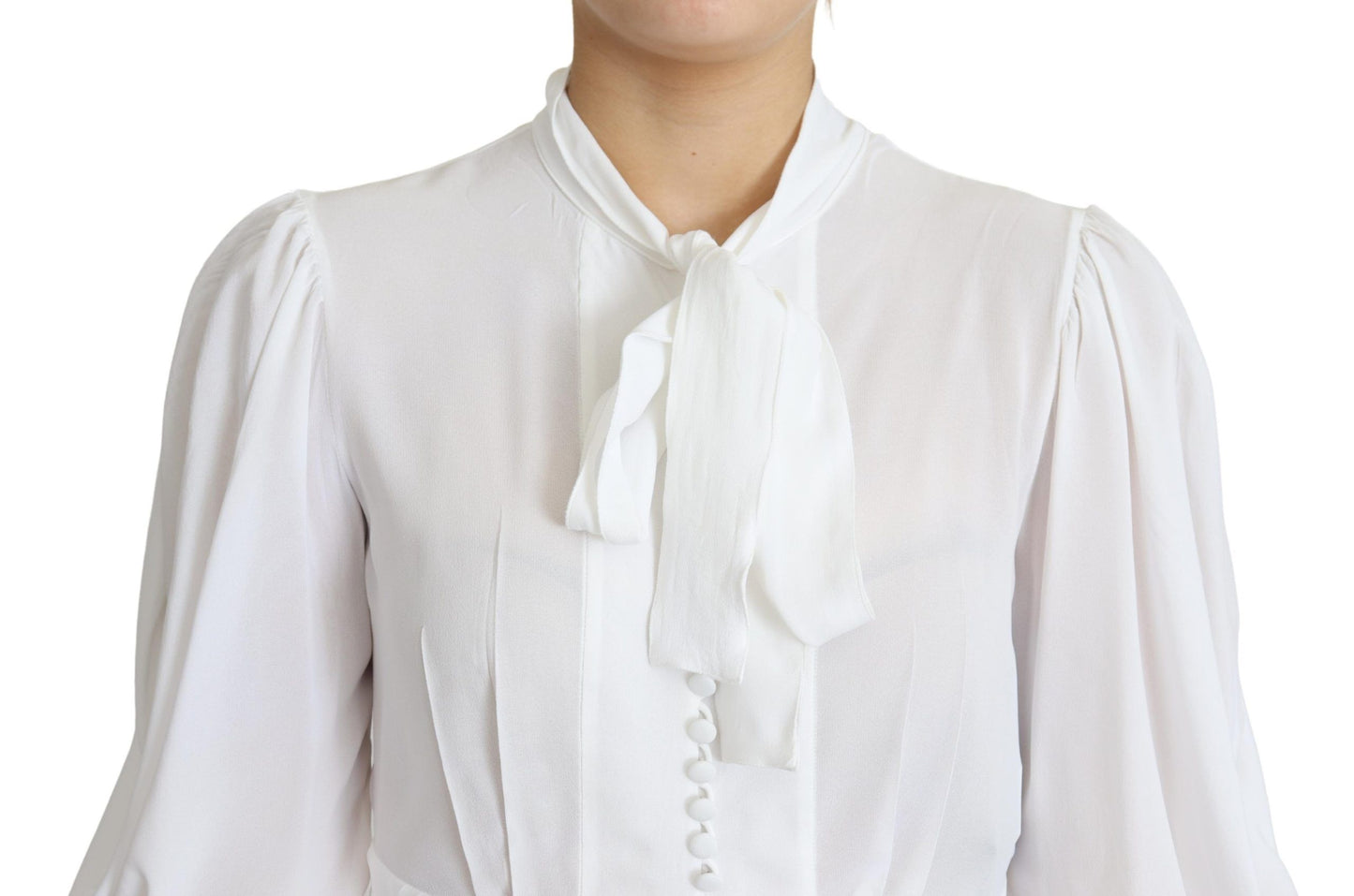 Dolce & Gabbana Elegant Snow-White Viscose Blouse Dolce & Gabbana