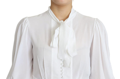 Dolce & Gabbana Elegant Snow-White Viscose Blouse Dolce & Gabbana