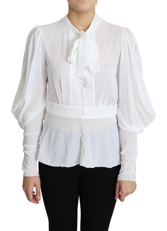 Dolce & Gabbana Elegant Snow-White Viscose Blouse Dolce & Gabbana