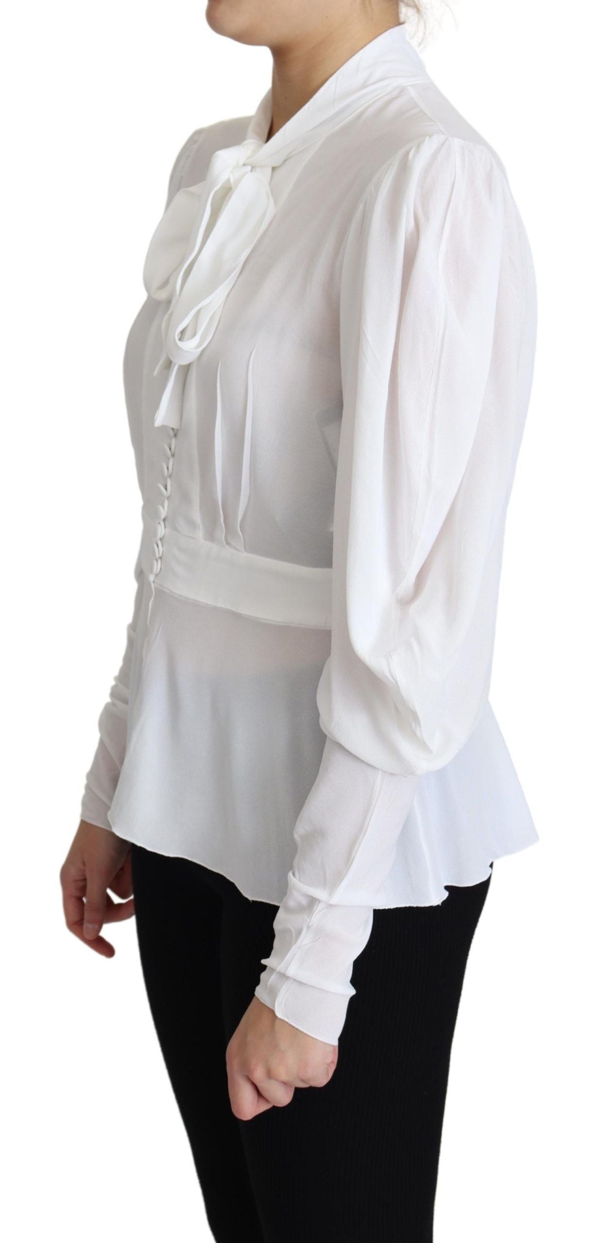 Dolce & Gabbana Elegant Snow-White Viscose Blouse Dolce & Gabbana