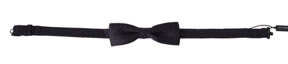 Dolce & Gabbana Stunning Gray Patterned Silk Bow Tie Dolce & Gabbana