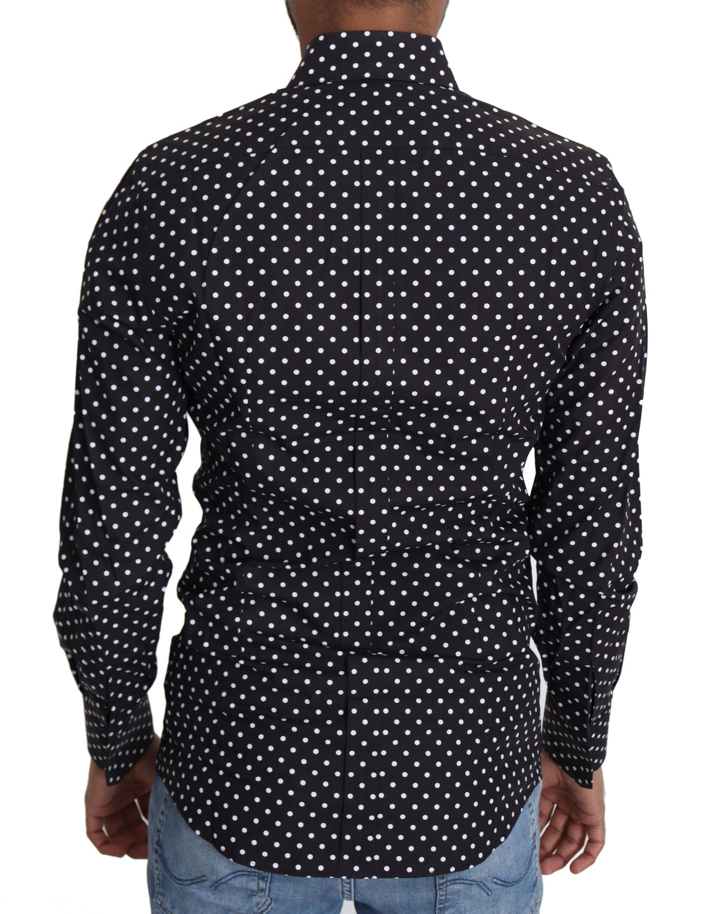 Dolce & Gabbana Elegant Polka Dot Men's Long Sleeve Shirt Dolce & Gabbana