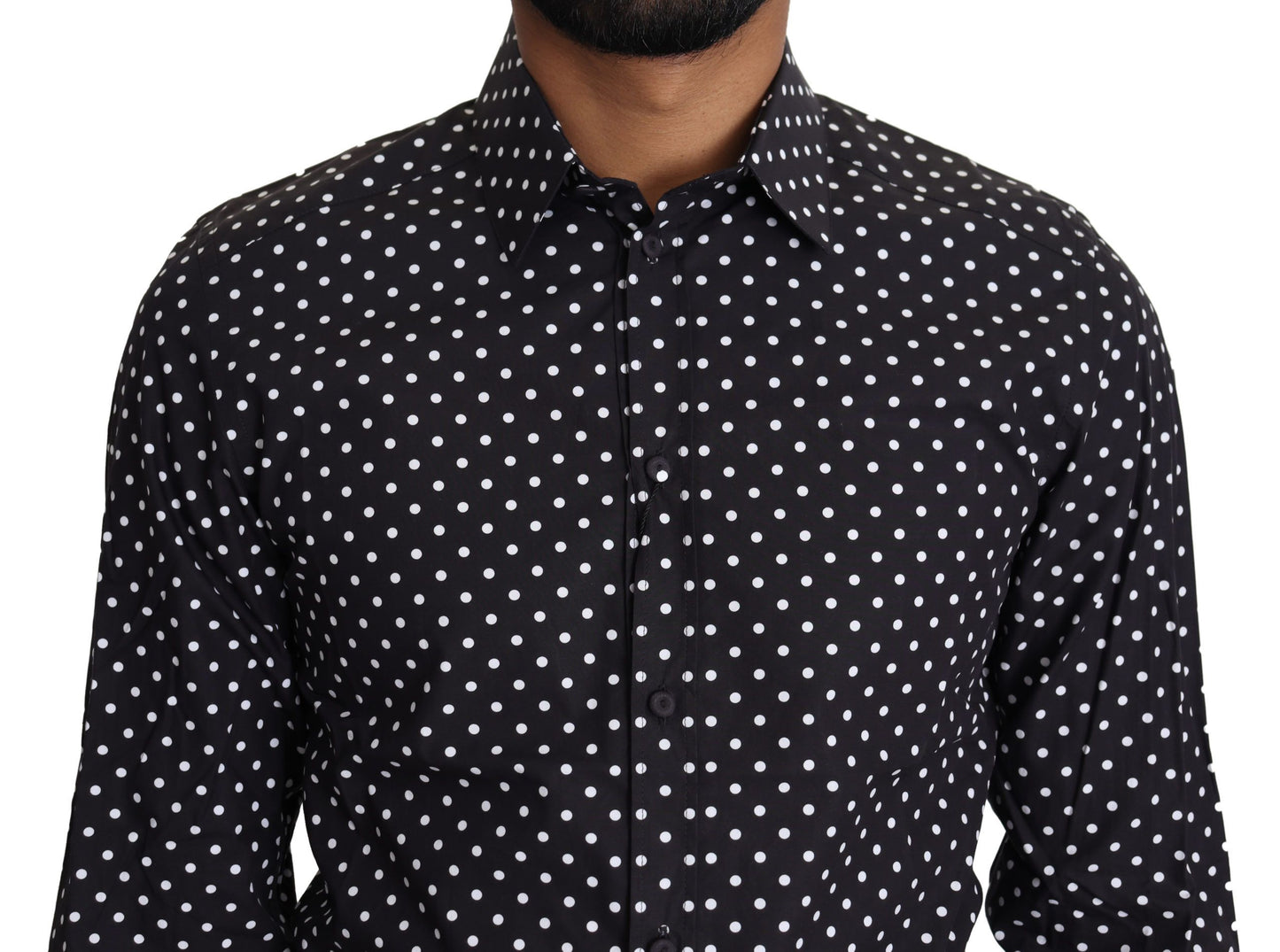 Dolce & Gabbana Elegant Polka Dot Men's Long Sleeve Shirt Dolce & Gabbana