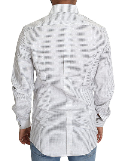 Dolce & Gabbana Elegant Slim Fit Polka Dot Dress Shirt Dolce & Gabbana