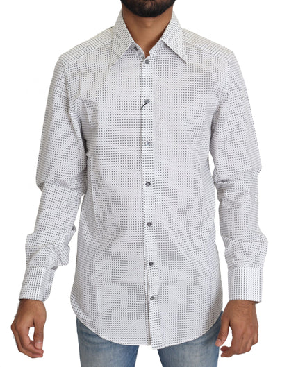 Dolce & Gabbana Elegant Slim Fit Polka Dot Dress Shirt Dolce & Gabbana