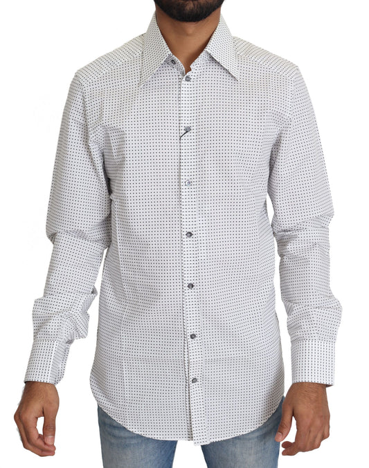 Dolce & Gabbana Elegant Slim Fit Polka Dot Dress Shirt Dolce & Gabbana