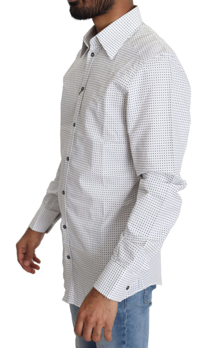 Dolce & Gabbana Elegant Slim Fit Polka Dot Dress Shirt Dolce & Gabbana