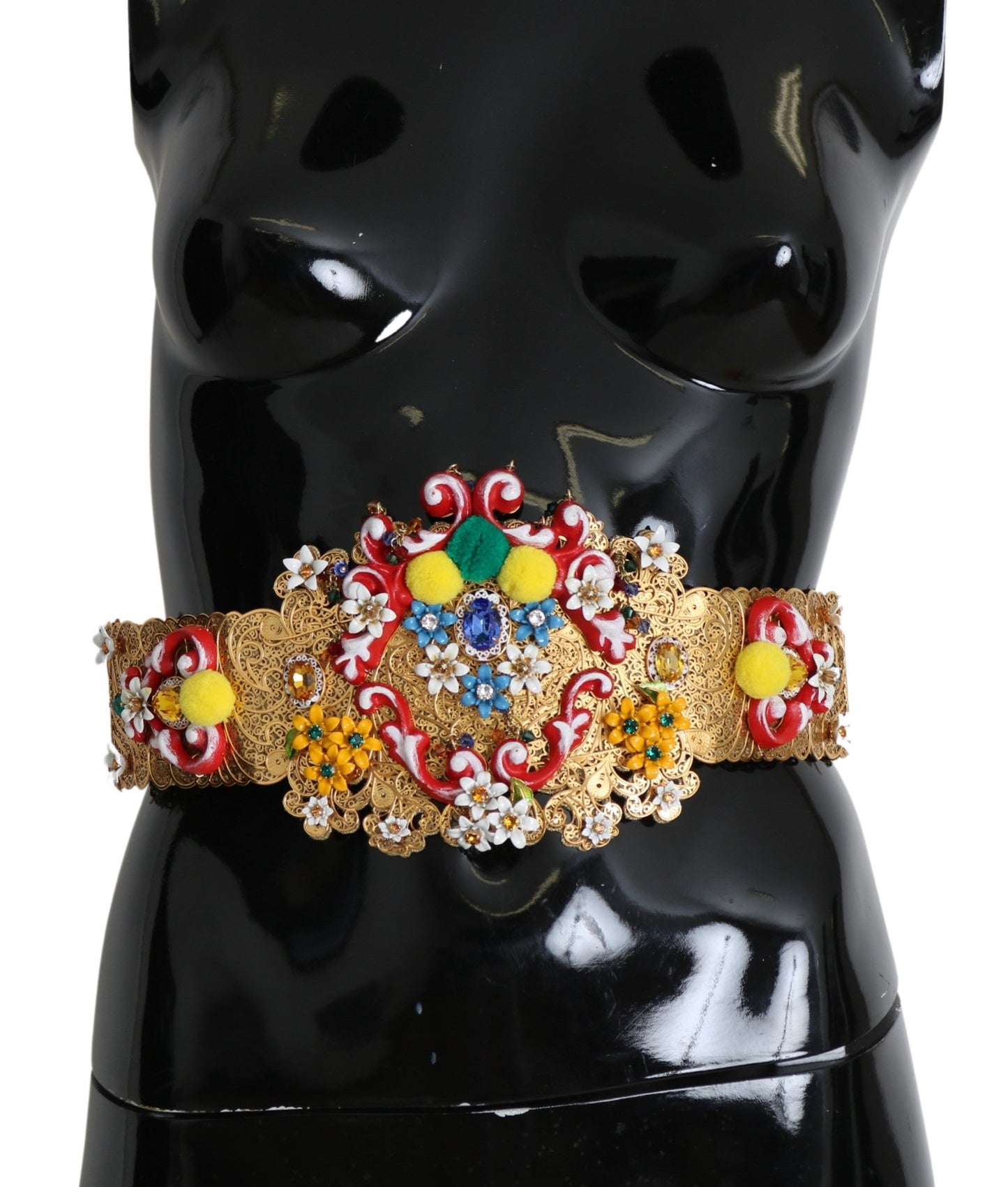 Dolce & Gabbana Gold-Tone Floral Crystal Waist Belt Dolce & Gabbana