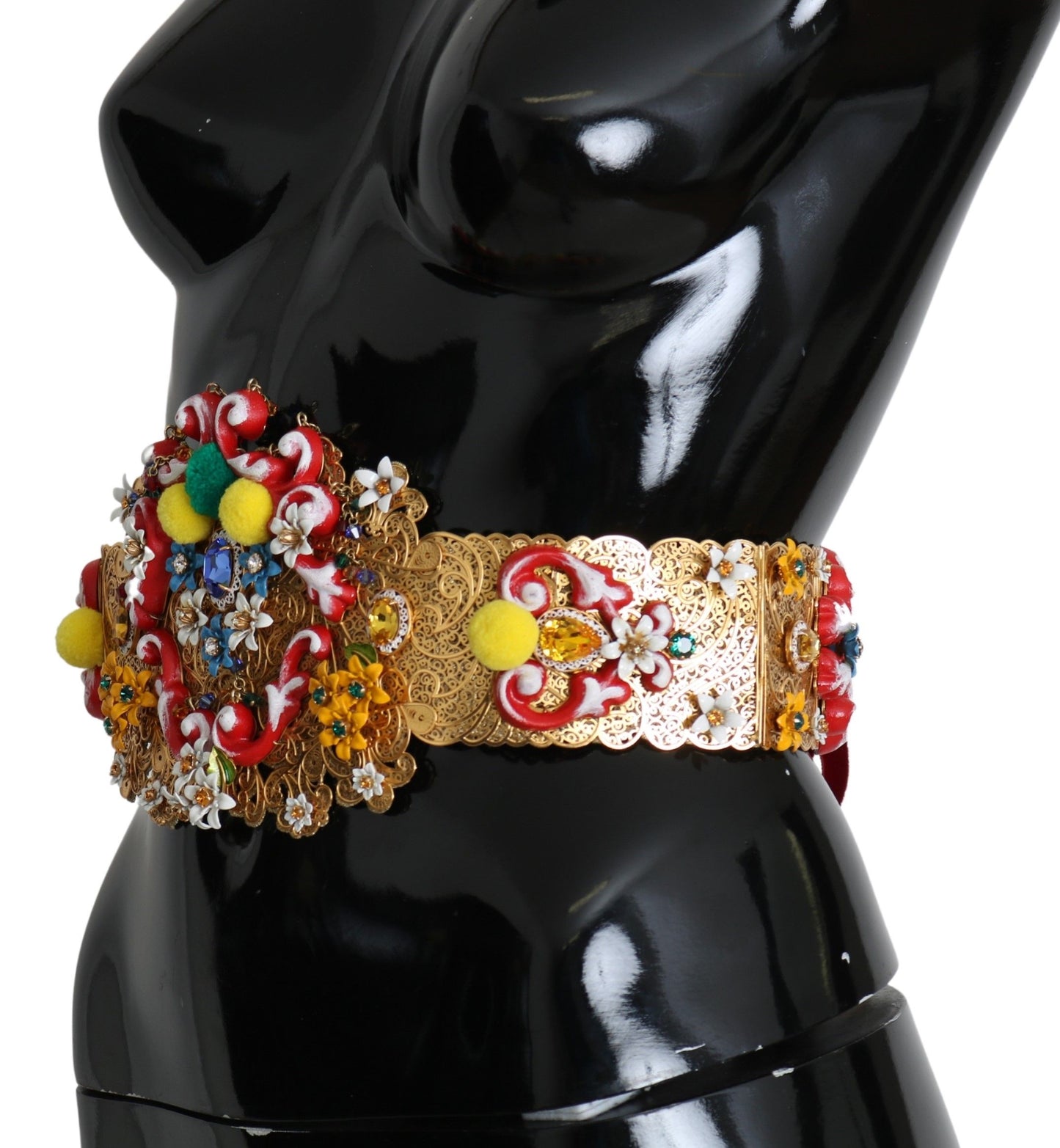 Dolce & Gabbana Gold-Tone Floral Crystal Waist Belt Dolce & Gabbana