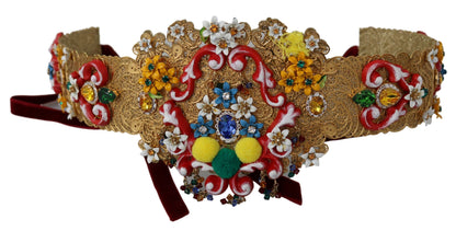 Dolce & Gabbana Golden Floral Crystal Embellished Waist Belt Dolce & Gabbana