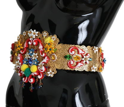 Dolce & Gabbana Golden Floral Crystal Embellished Waist Belt Dolce & Gabbana