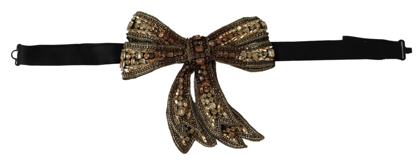 Dolce & Gabbana Elegant Silk Rhinestone Bow Tie Dolce & Gabbana