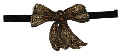 Dolce & Gabbana Elegant Silk Rhinestone Bow Tie Dolce & Gabbana