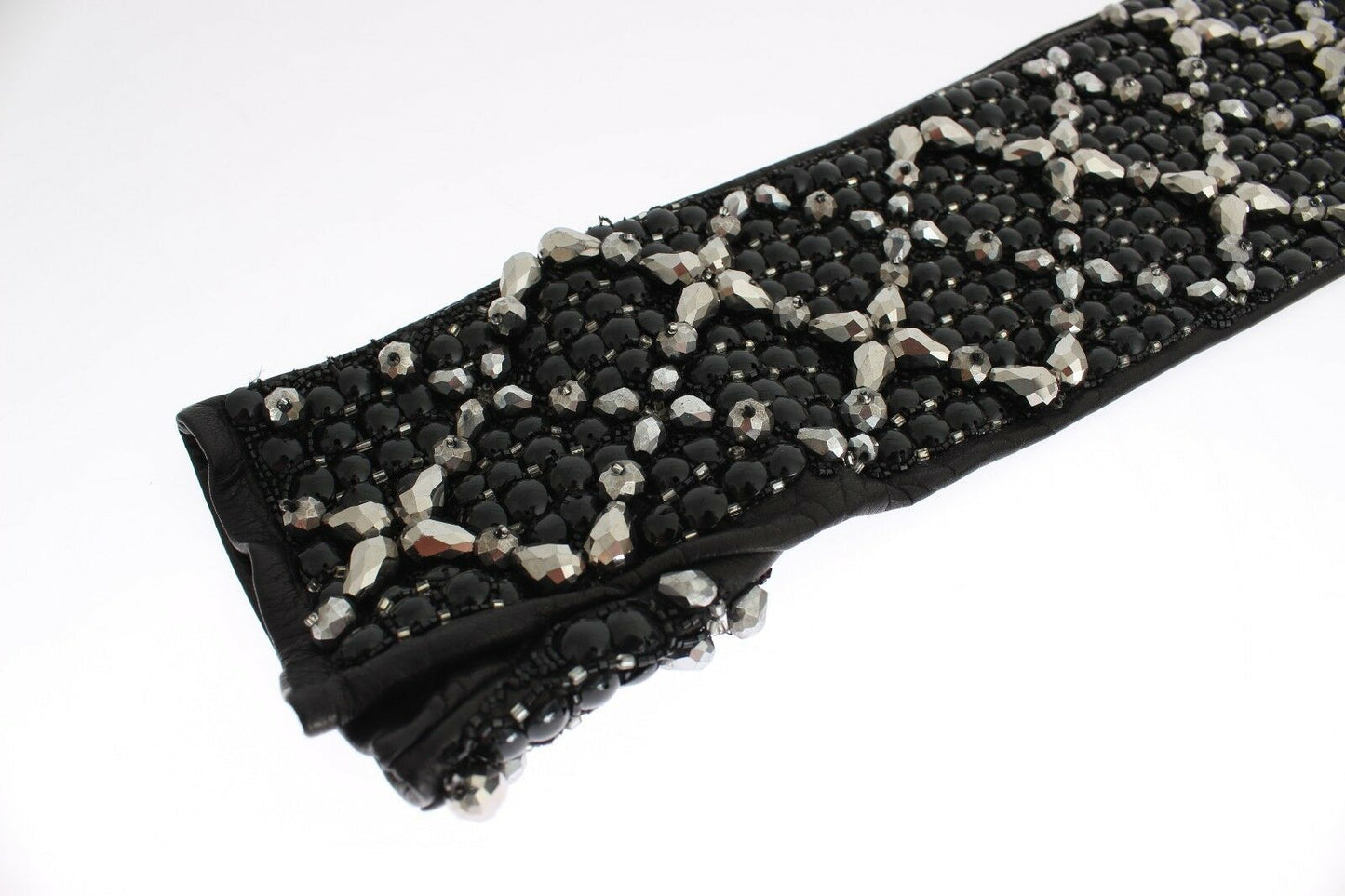 Dolce & Gabbana Elegant Crystal Beaded Leather Gloves Dolce & Gabbana