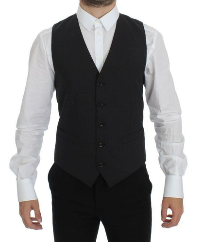 Dolce & Gabbana Elegant Gray Wool Blend Dress Vest Dolce & Gabbana