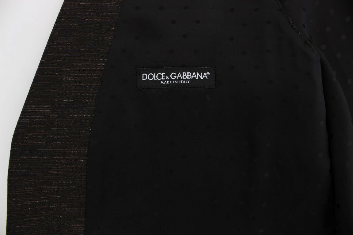 Dolce & Gabbana Elegant Brown Black Wool Blend Dress Vest Dolce & Gabbana