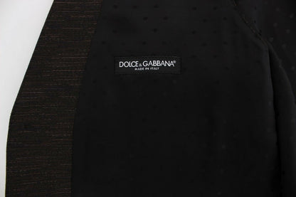 Dolce & Gabbana Elegant Brown Black Wool Blend Dress Vest Dolce & Gabbana