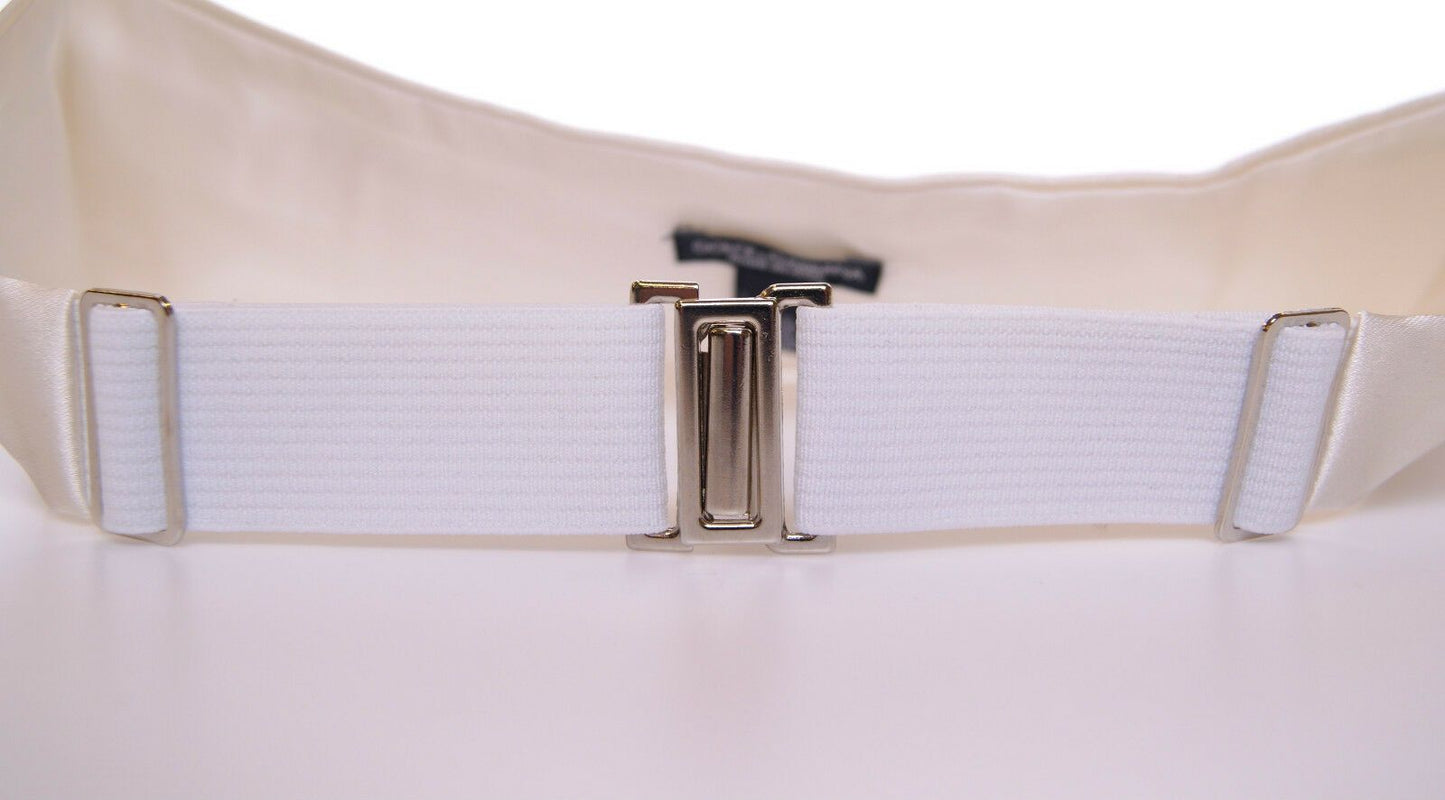 Dolce & Gabbana Elegant White Silk Cummerbund Dolce & Gabbana