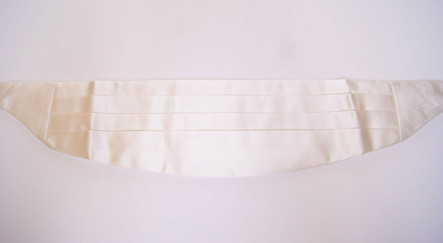 Dolce & Gabbana Elegant White Silk Cummerbund Dolce & Gabbana