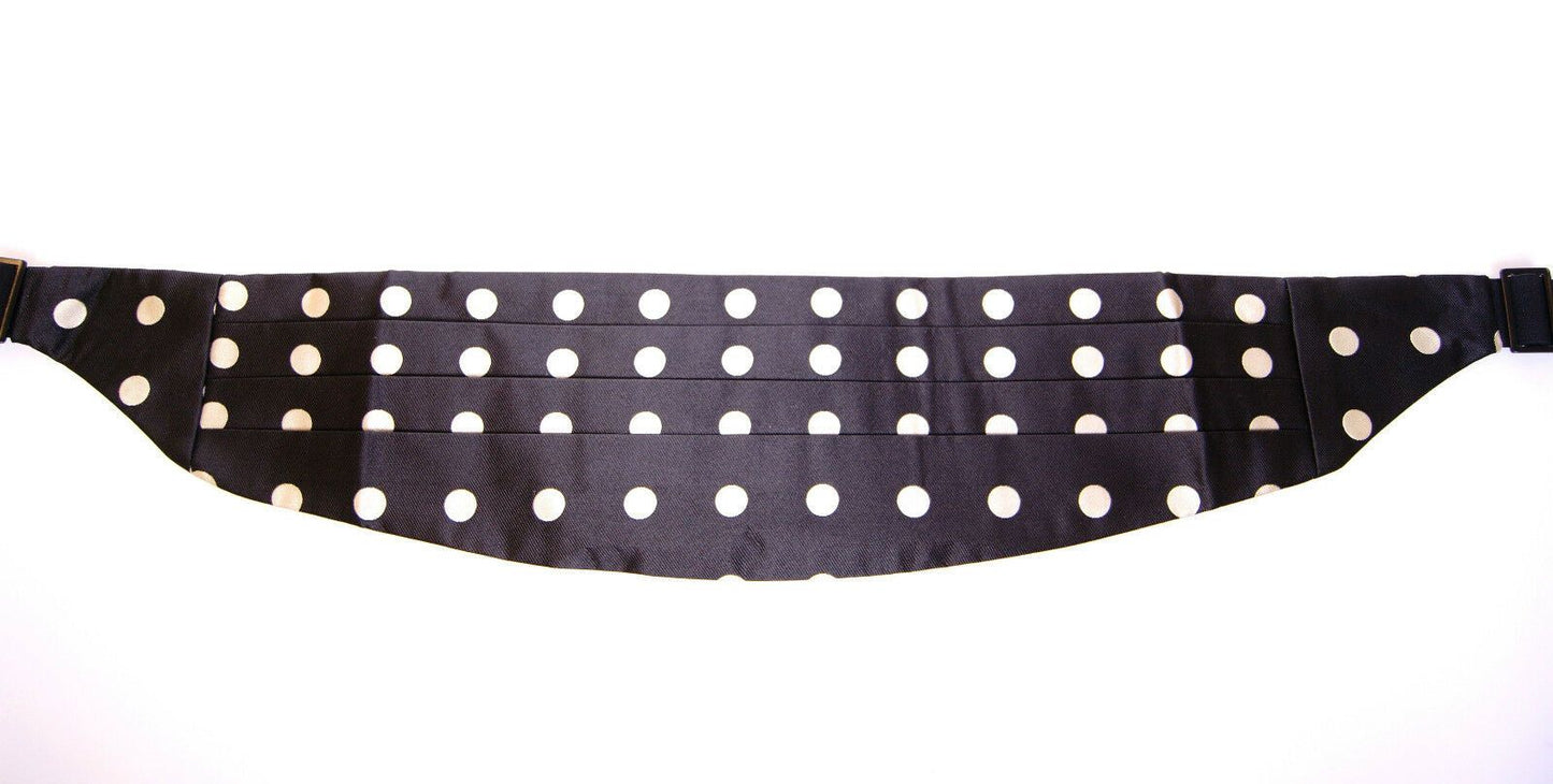 Dolce & Gabbana Elegant Silk Black Polka Dot Cummerbund Dolce & Gabbana