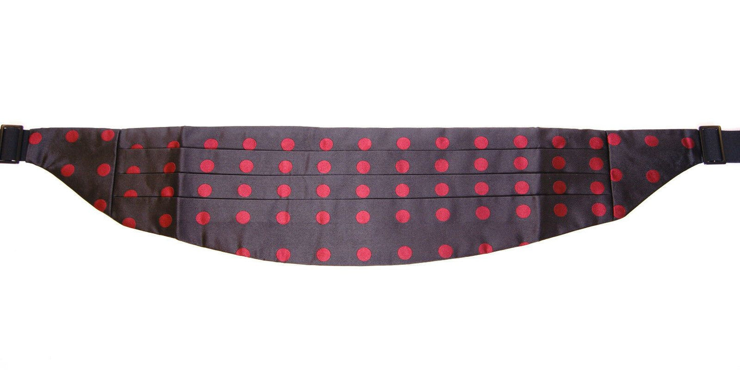 Dolce & Gabbana Exquisite Black Silk Cummerbund with Red Polka Dots Dolce & Gabbana