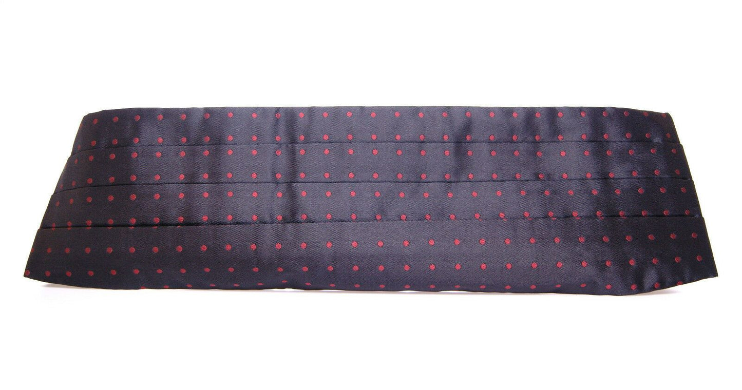 Dolce & Gabbana Elegant Silk Black Cummerbund with Red Polka Dots Dolce & Gabbana