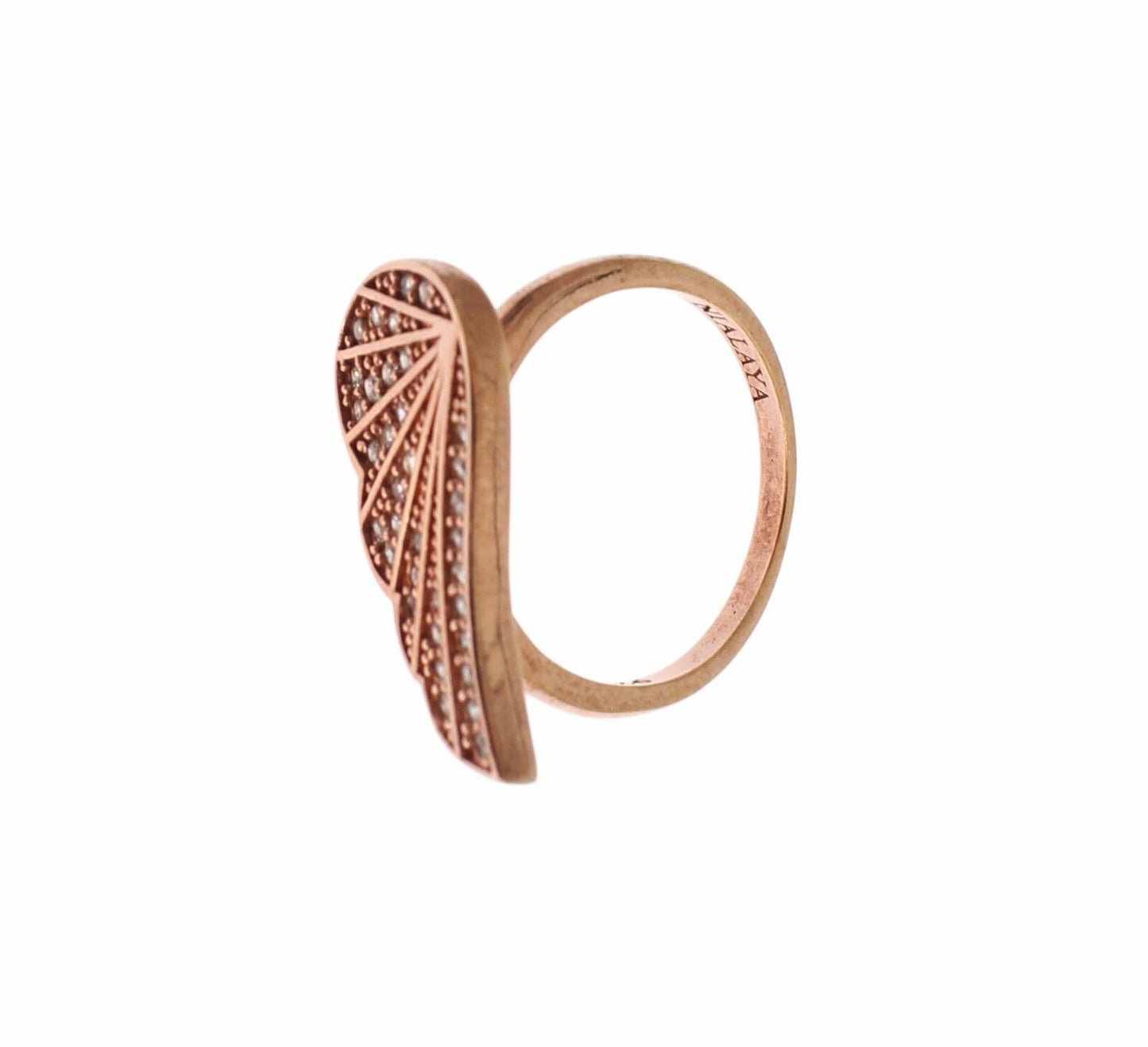 Nialaya Elegant Pink Gold CZ Crystal Ring Nialaya