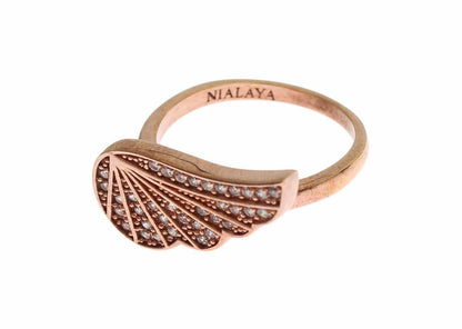 Nialaya Elegant Pink Gold CZ Crystal Ring Nialaya