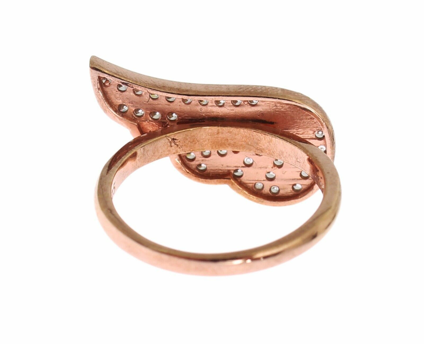 Nialaya Elegant Pink Gold CZ Crystal Ring Nialaya